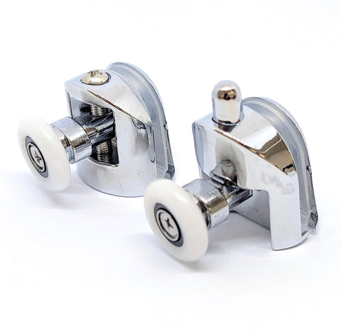 Set of 2 Single Top and Bottom Shower Door Rollers/Runners 23mm Wheel Diameter AQ1