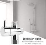 3 Way T-adapter Bath 1/2 Shower Head Arm Mount Valve Splitter Diverter Chrome. NR13