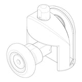 Set of 2 Single Top and Bottom Shower Door Rollers/Runners 23mm Wheel Diameter AQ1