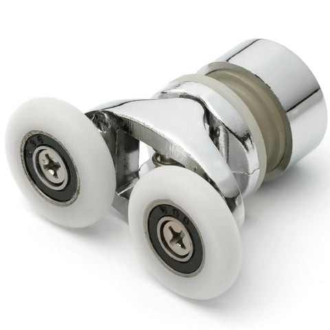 DISCOUNTED 2 x Twin Bottom Shower Door Rollers/Runners 23mm or 25mm Wheel Diameter A7