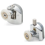 Set of 2 Single Top and Bottom Shower Door Rollers/Runners 23mm Wheel Diameter AQ1