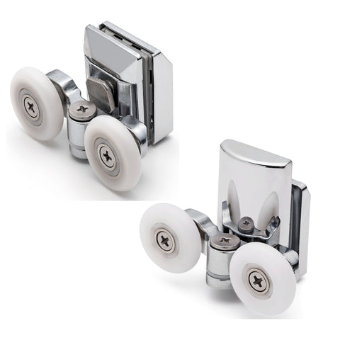 Set of 4 L067-L020 Shower Door Rollers/Runners/Wheels Top and Bottom 23mm or 25mm Wheel Diameter/ 6mm or 8mm Glass Thickness