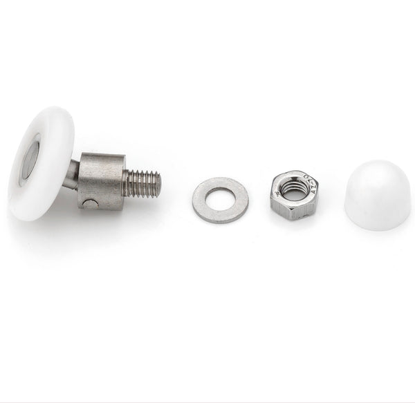 4-Pack Shower Door Rollers – 23mm Single Wheel, Adjustable, Chrome-Plated Zinc Alloy, For 4-8mm Glass Doors