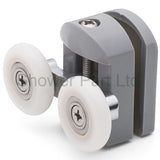 Set of 2 Double Shower Door Rollers/Runners /Guides/Wheels 23mm or 25mm Wheel Diameter Grey Plastic L105