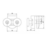 '--Set of 2 Shower door Rollers/Runners/Wheels 26mm Wheel Diameter BE-M24
