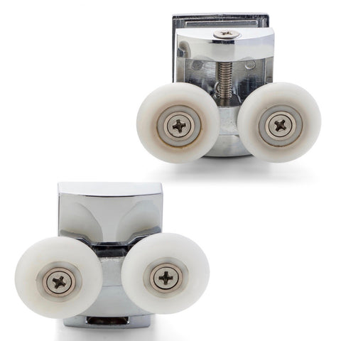Set of 2 Double Shower Door Rollers/Runners/Wheels Top and Bottom 23mm or 25mm Wheel Diameter L054