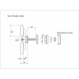 Shower door Rollers /Runners/Wheels 23mm Diameter (6mm Glass). Suitable for Victoria Bathrooms and Ocean Showers SP4