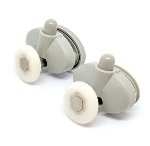2 x Single Bottom Butterfly Shower Door Rollers/Runners/Wheels 23mm or 25mm Wheel Diameter L051