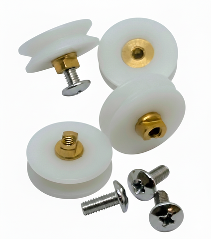 4 x Replacement Shower Door Rollers/Runners/Wheels V Grooved 23mm Wheel Diameter K099