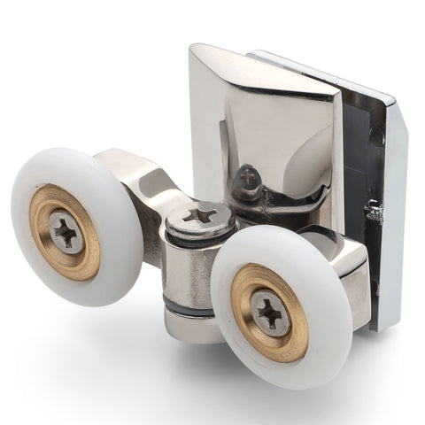 1 x Chrome Plated Bottom Double Shower Door Roller/Runner 21mm Wheel Diameter IS3