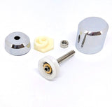 1 x Shower Door Roller /Rollers/ Wheels / Runners Small Wheel Diameter 19mm MS2. White or Chrome finish
