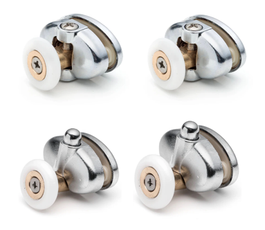 2 x Top or Bottom Zinc Alloy Shower Door Rollers/Runners/Bearings 25mm Wheel Diameter L077-2