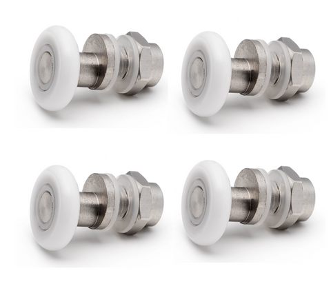 4 Sets Shower Door Rollers 25mm X 5mm - Replacement Wheels For Sliding Glass Shower Doors With Screws