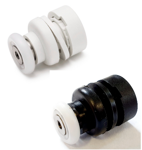 4 x Shower Door Rollers / Roller/ Wheels / Runners Small 17mm Wheel Diameter L2 White or Black