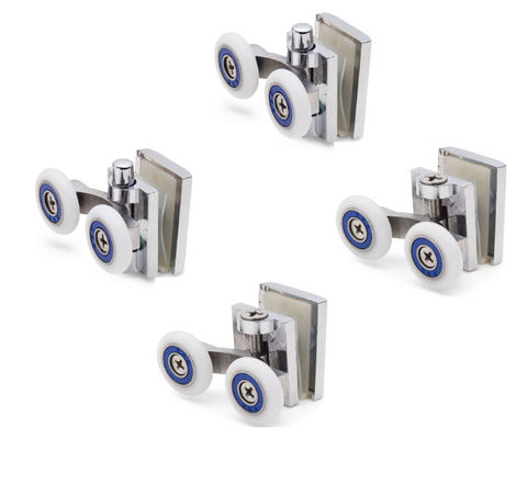 4 x Zinc Alloy Shower Door Rollers/Runners/Wheels 26mm Wheel Diameter (2 x top and 2 x Bottom) K054
