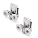 2 x Double Bottom Zinc Alloy Shower Door Rollers/Runners 20mm, 23mm or 25mm Wheel Diameter (6mm or 8mm Glass) L067