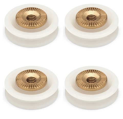 4 x Replacement Shower Door Rollers/Runners/Wheels V Grooved 19mm Dia LUX6