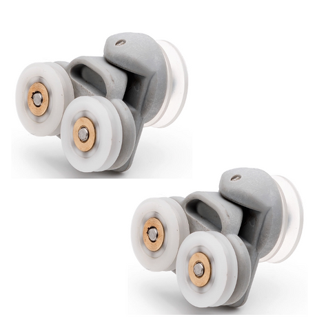 Shower Door Rollers Twin Spare x 2 / Runners 19mm Wheels Grooved L3