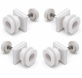 4 x Shower Door Rollers Joint Ball Grooved Sovereign Circled Slot Wheels/Runners 19mm WHITE or BLACK L1