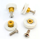 4 x L043-U Shower Door Rollers/Runners/Wheels 19mm Wheel Diameter U groove