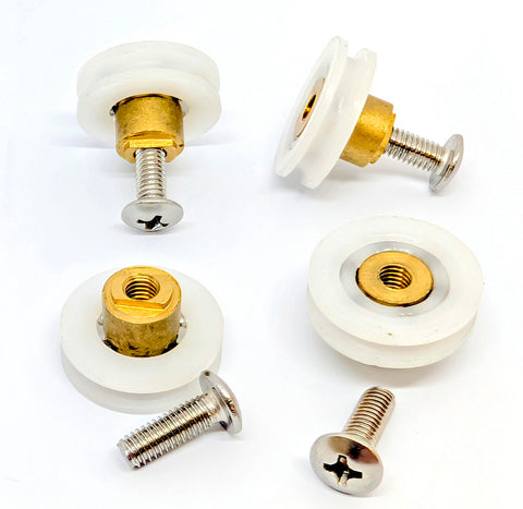 4 x L043-U Shower Door Rollers/Runners/Wheels 19mm Wheel Diameter U groove