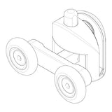 Set of 2 Double Top and Bottom Shower Door Rollers/Runners 23mm Wheel Diameter AQ2
