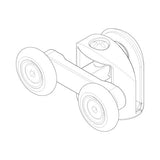 Set of 2 Double Top and Bottom Shower Door Rollers/Runners 23mm Wheel Diameter AQ2