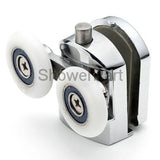 2 x Spring Loaded Double Bottom Shower Door Rollers/Runners/ Guides/Wheels diameter 25mm A5