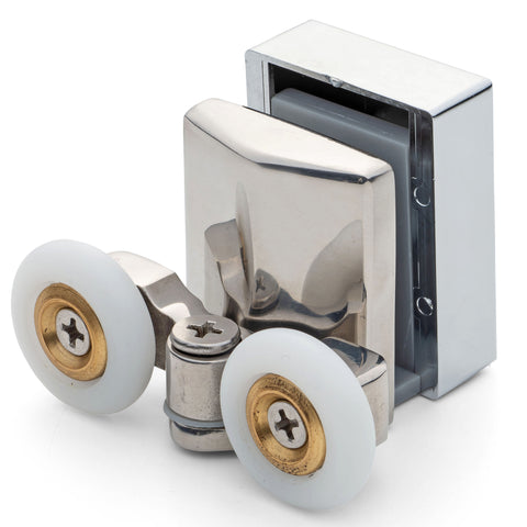 1 x Twin Top Zinc Alloy Shower Door Rollers/Runners/Spares 23mm Wheel Diameter AT10
