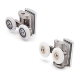 '--Set of 2 Twin Zinc Alloy Shower Door Rollers/Runners / Wheels Top and Bottom 24mm  or 26mm Wheel Diameter BE-MB06