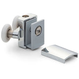 1 x Double Top Chrome/Silver Shower Door Rollers/Runners 22mm Wheel Diameter (4.5mm, 6mm or 7.5mm Glass) CR4