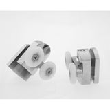 Set of 2 Double Shower Door Rollers/Runners/ Guides/Wheels 23mm or 25mm Wheel Diameter Chrome L105