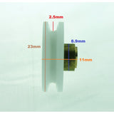 4 x Shower Door Rollers/Runners/Wheels V Grooved 23mm Wheel Diameter L041-V