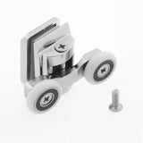 2 x Double Top Zinc Alloy Shower Door Rollers/Runners 20mm, 23mm, 25mm or 27mm Wheel Diameter (6mm or 8mm Glass) L067