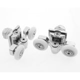 2 x Twin Top Zinc Alloy Shower Door Rollers/Runners/Wheels 20mm, 23mm or 25mm Wheel Diameter L057