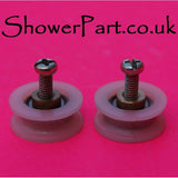 4 x Shower Door Rollers/Runners/Wheels U Grooved 20mm Wheel Diameter Replacements K024