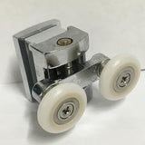 1 x Double Top Chrome/Silver Shower Door Rollers/Runners 22mm Wheel Diameter (4.5mm, 6mm or 7.5mm Glass) CR4