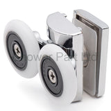 Set of 1 x Top and 1 x Bottom Zinc Alloy Shower Door Rollers/Runners/Wheels 27mm Wheel Diameter K052