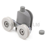 2 x Twin Bottom Shower Door Rollers /Runners/Wheels Grooved 22mm Wheel Diameter L016