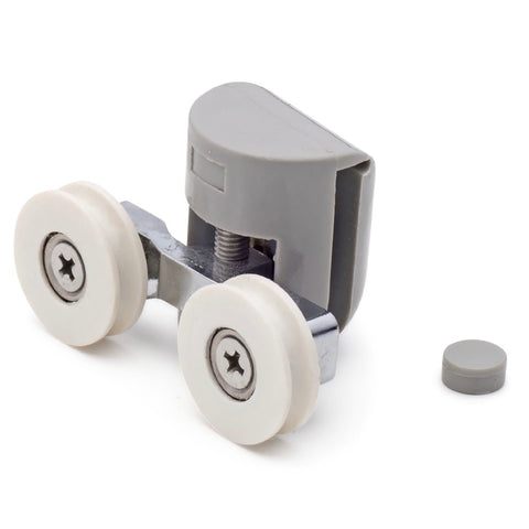 2 x Twin Top Shower Door Rollers/Runners/Wheels Grooved 22mm Wheel Diameter L016