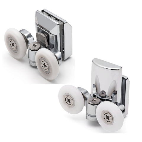 Set of 4 Double Shower Door Rollers/Runners/Wheels Top and Bottom 23mm or 25mm Wheel Diameter L067-L020