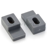 2 x Shower/Bathroom Door Plastic Glass Stoppers Feet Foot L040