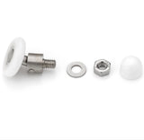 4 x Swivel Single Shower Door Rollers 20mm, 23mm, 25mm or 27mm Wheel Diameter L046