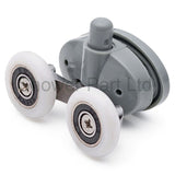 2 x Double Bottom Butterfly Shower Door Rollers/Runners/Wheels 23mm or 25mm wheel diameter L056