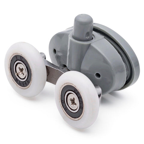 2 x Double Bottom Butterfly Shower Door Rollers/Runners/Wheels 23mm or 25mm wheel diameter L056