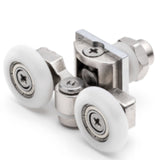 Set of 4 Shower Door Rollers/Runners/Hooks/Guides 20mm/23.3mm/25mm Wheel Diameter L086-L057