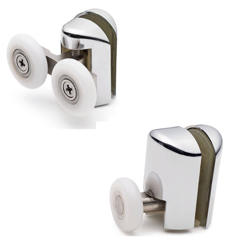 Set of 4 Shower Door RollersRunners/Spares 23mm or 25mm Wheel Diameter Single + Double L061-L069
