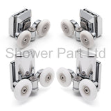 Set of 4 L067-L020 Shower Door Rollers/Runners/Wheels Top and Bottom 23mm or 25mm Wheel Diameter/ 6mm or 8mm Glass Thickness