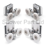 Set of 4 Double Shower Door Rollers/Runners/Wheels Top and Bottom 23mm or 25mm Wheel Diameter L067-L020