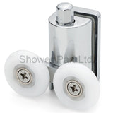 2 x Shower Double/Twin Bottom Door Rollers/Runners/ Replacements/ Spares/Wheels 23mm or 25mm Wheel Diameter L073
